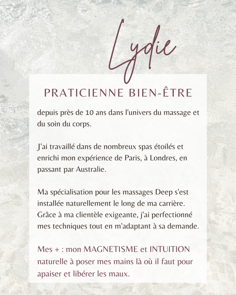 Massages Bien-être Lydie praticienne bien être